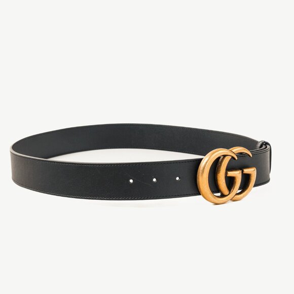 Gucci GG Marmont Black Leather Wide Belt - Picture 1 of 5